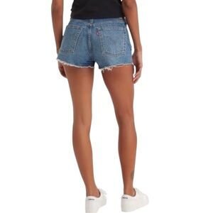 Levi's 501 Original Womens Shorts Classic Blue Jean Shorts Size 24 Distressed